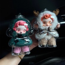 泡泡玛特sp搪胶毛绒公仔SKULLPANDA冬日乐章全透明亚克力保护壳罩