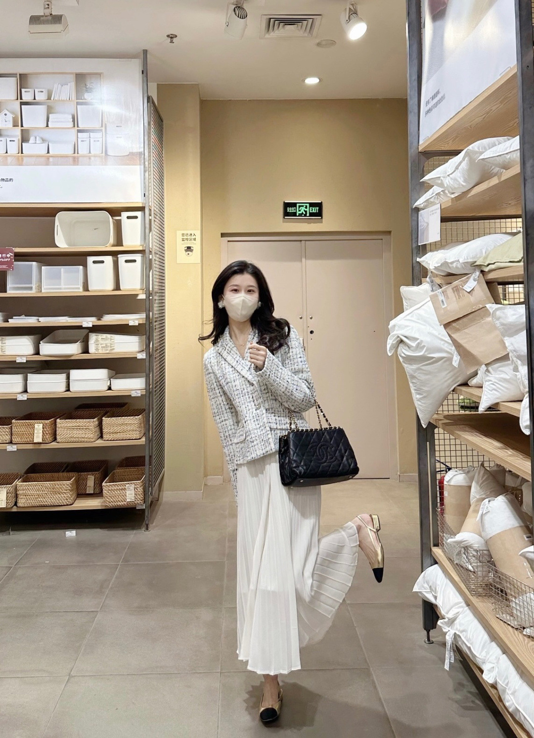 锐达 秋季新款韩版高级感西装领收腰小香风外套+垂感百褶裙两件套详情10