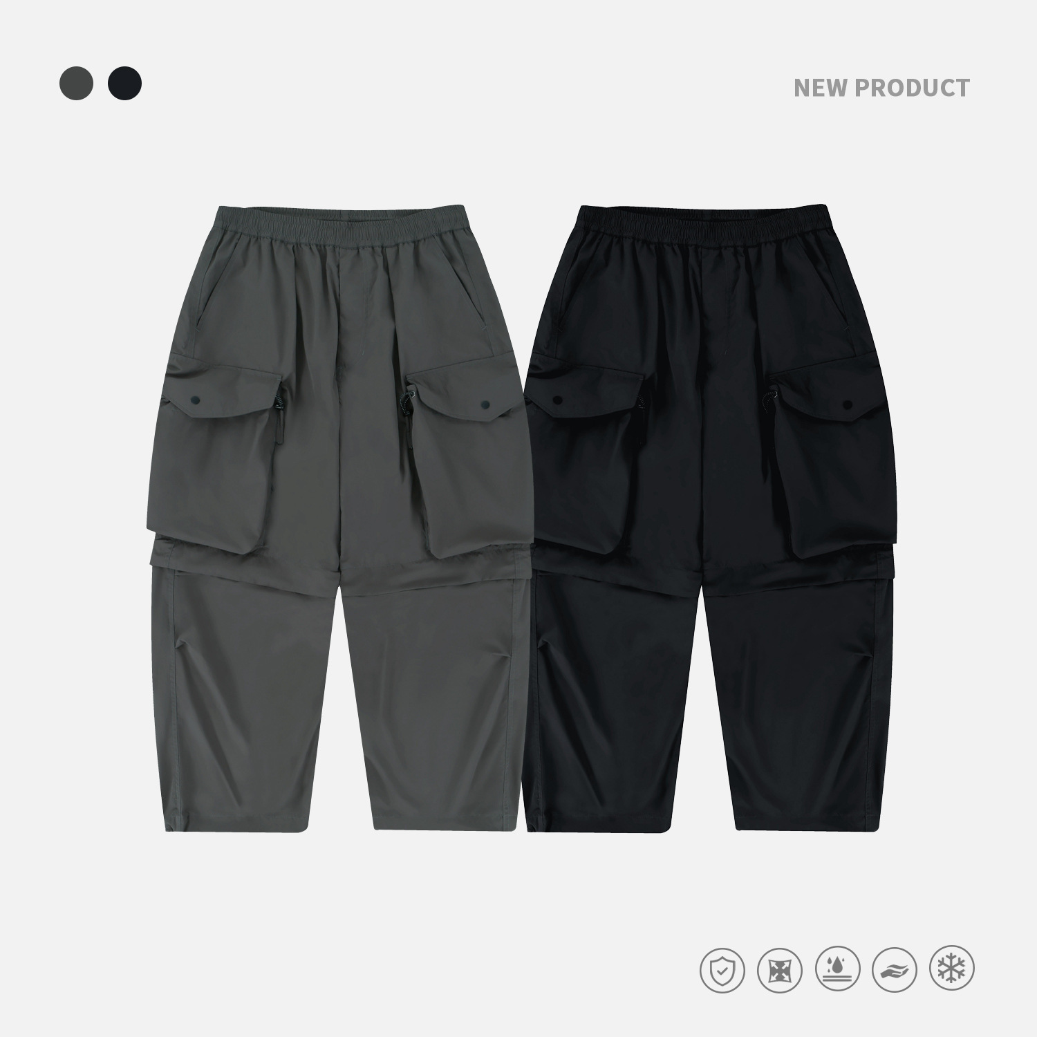 FGSS Men's Wear | 25SS Japanese Three-proof Quick-drying Removable Workwear Pocket Outdoor Functional Loose Straight Pants