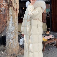 2023羽绒服新款冬季女中加厚长款大毛领宽松白鸭绒韩版外套设计感