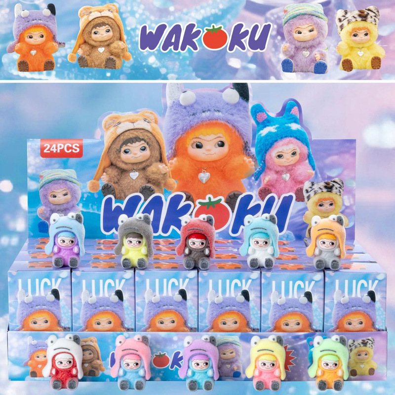 盲盒新款玩偶WAKUKU毛毛潮趣派对系列一代哇库库兔兔植绒二代娃娃|undefined