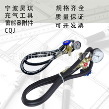 液压CQJCPU箱式蓄能器充气充氮测压工具16 25 40MPa带压力表胶管