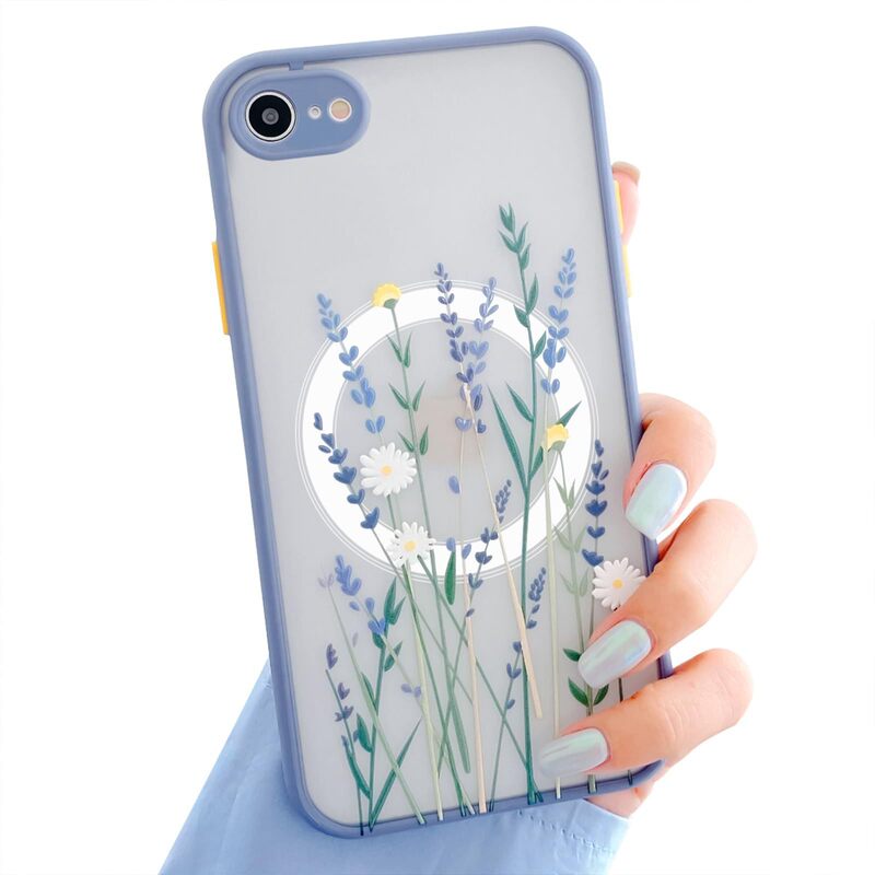Apple 17Promax Flower Phone Case Magnetic Accessories Suitable for 14/15 Magsafe Transparent Frosted 16E