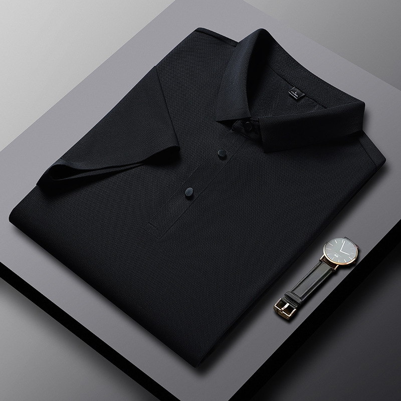 Hielo de manga corta Polo hombre nuevo grupo ropa de trabajo camiseta de manga corta Hielo de negocios sin marcas polo transpirable