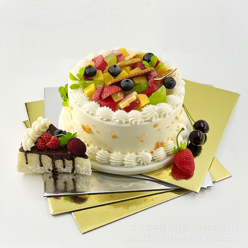 Fábrica directa 6 / 8 / 10 / 12 pulgadas cuadrada redonda base de pastel de boda de 2 mm almohadilla de papel de pastel de cumpleaños