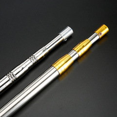 廠家黃套加固抄網杆可伸縮不鏽鋼抄網竿漁具垂釣用品