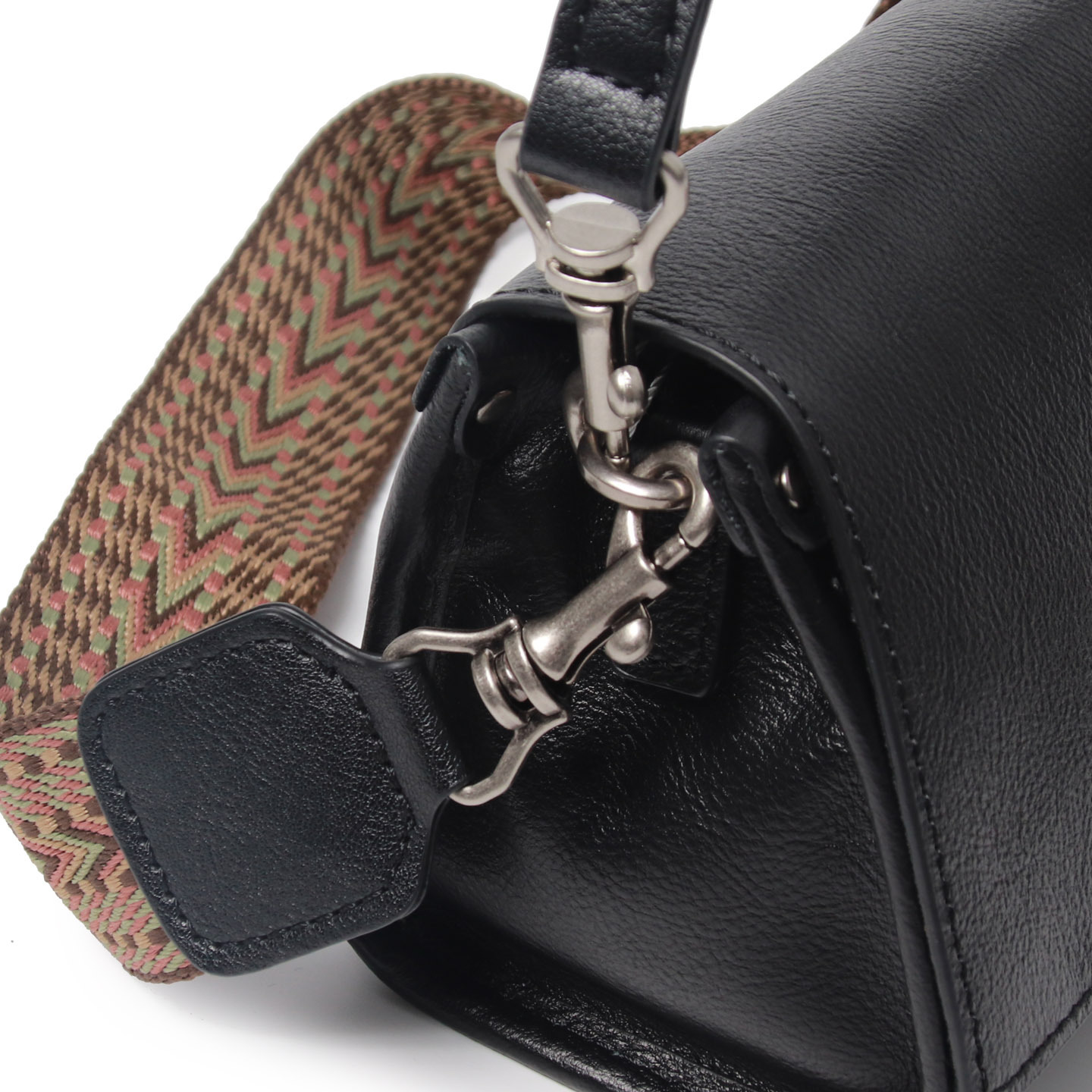 Retro Vegetable-Tanned Top Grain Cowhide Underarm Bag For Women, Simple Genuine Leather Baguette Handbag Shoulder Crossbody Small Square Bag - Thumbnail 5
