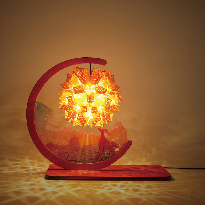 Dunhuang Cultural and Creative Nine-Colored Deer Handmade Gift 520 Chinese Valentine's Day Creative Gift Decoration Night Light DIY Paper Carving Lamp