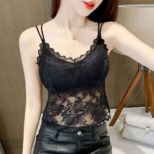 Lace Beautiful Back Camisole with Inner Design Bottoming Top Underwear Sexy Outer Wear Tube Top for Women