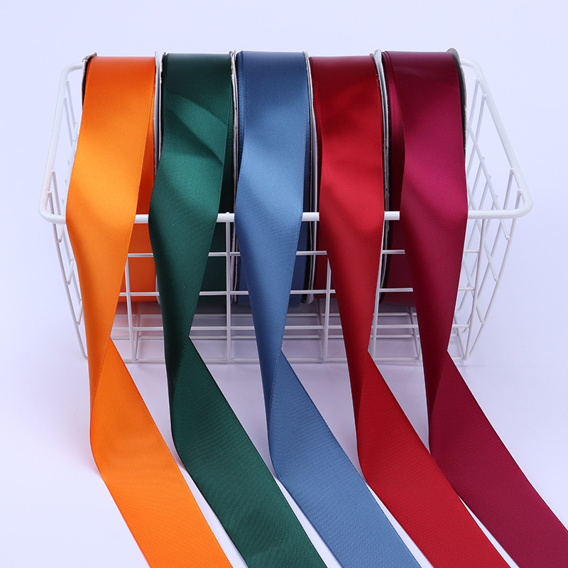 4cm cinta de poliéster arco DIY cinta de satén ramo de la torta de la fruta caja de regalo embalaje accesorios de ropa de color