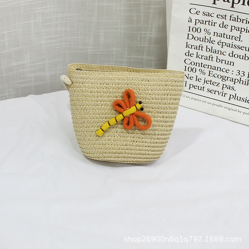 Straw Wallet Small Shoulder Bag, 14×12 cm, zipper cute crossbody pouch for men and women