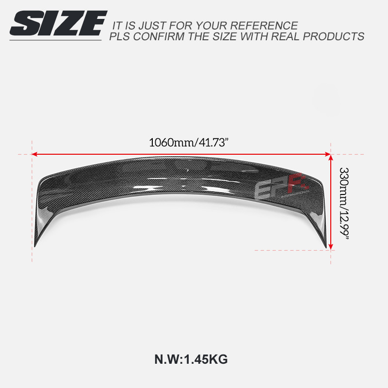 Suitable for Honda Crz Carbon Fiber Rear Wing Epr J Style Duck Tail Fixed Wind Wing Spoiler Modification Replacement Part