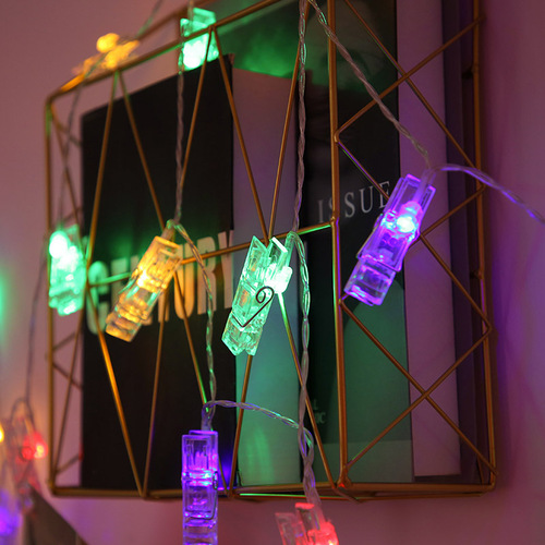 Manufacturer LED Clip Light String Photo Wall Decoration Light Holiday Party Arrangement Battery String Light USB Type Remote Control