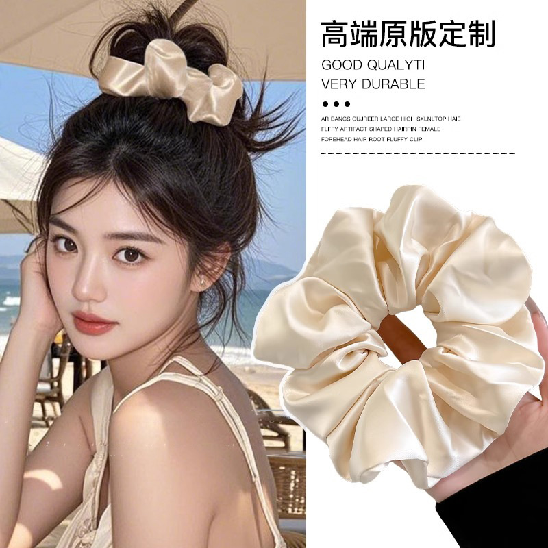 Satín acrítico anillo de cabello de intestino grueso de mujer cuerda de cabello rosa de alta calidad temperamento suave super gran tocado de cabello