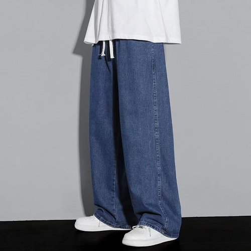 Men's 2025 New Fall and Winter Trend Loose Straight Leg Nine-Piece Padded and Thick Casual Long Pants