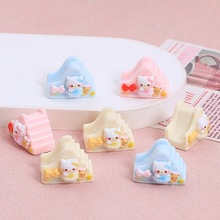 多色立体喵咪滑梯卡通手工diy奶油胶树脂配饰小配件饰品材料批发