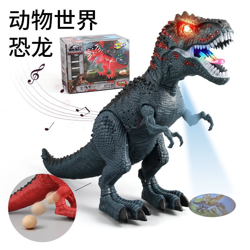 ◑ 티라노사우루스 렉스 짙은 녹색(소리와 가벼운 걷기 투영 알 낳기)