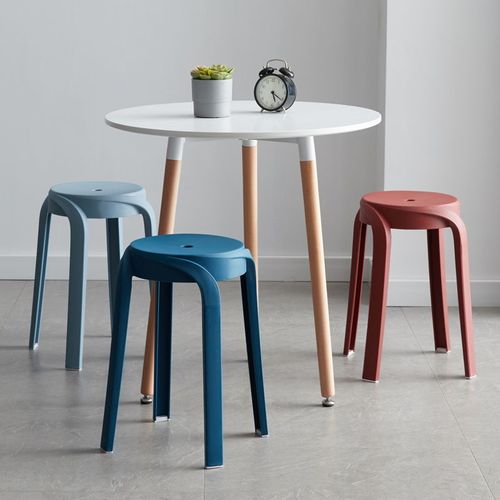 塑料凳子加厚家用可叠放餐桌板凳圆凳时尚创意高凳子北欧简约方凳