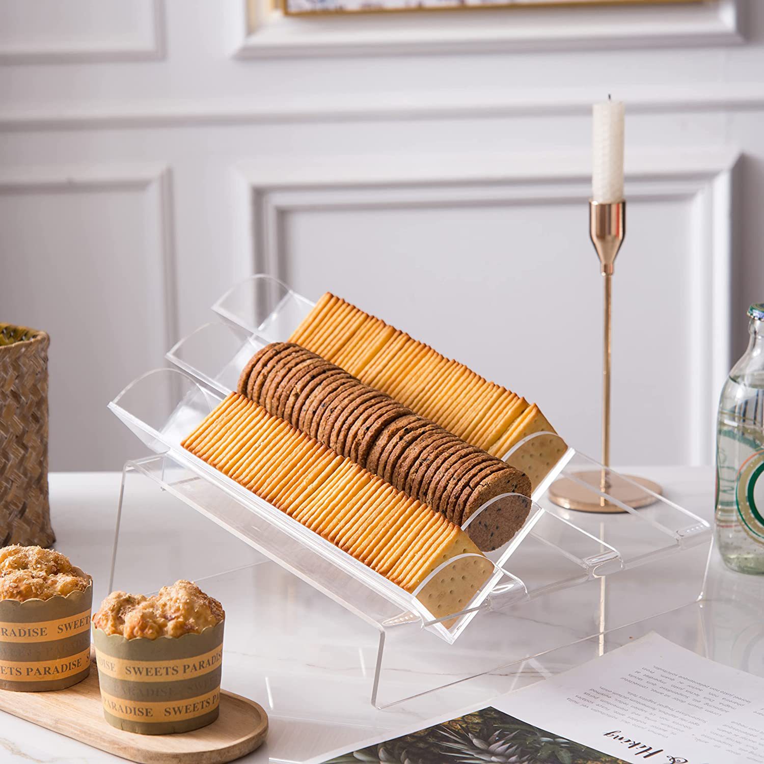 透明亚克力饼干托盘饼干展示托盘收纳展示架食品置物架工厂