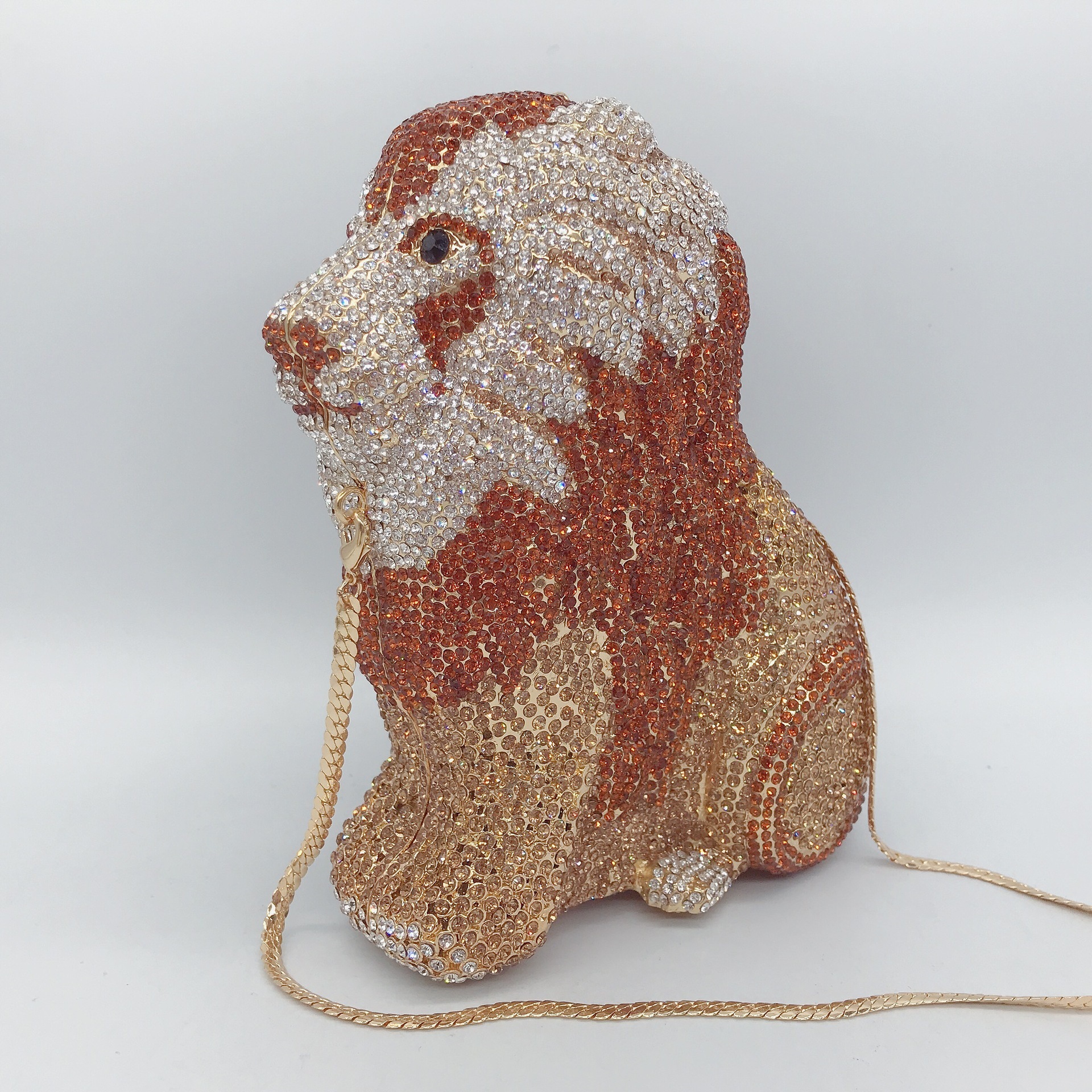 Selección estricta Crystal eveningbag forma de león transfronteriza bolsas de cena de diamante animal bolsas de mano de mujer