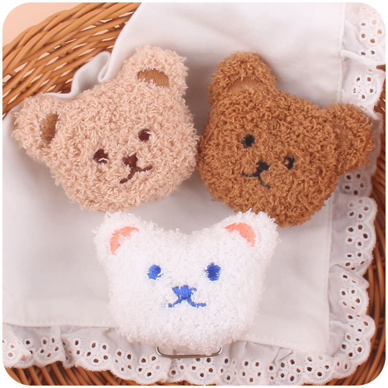 Nuevo bebé suministros felpa DIY oso cabeza chupete clip calmante bebé oso cabeza clip pezón anti-gota cadena Accesorios