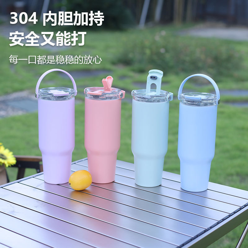 304 taza de acero inoxidable al aire libre 40OZ diosa doble bebida con mango de paja taza de hielo