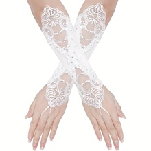 L 71854 Lace fingerless bridal gloves ��˿��ָ��������
