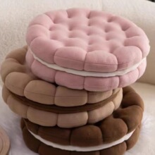 夹心饼干坐垫短毛绒超软超可爱学生少女办公室纯色椅垫飘窗蒲团垫