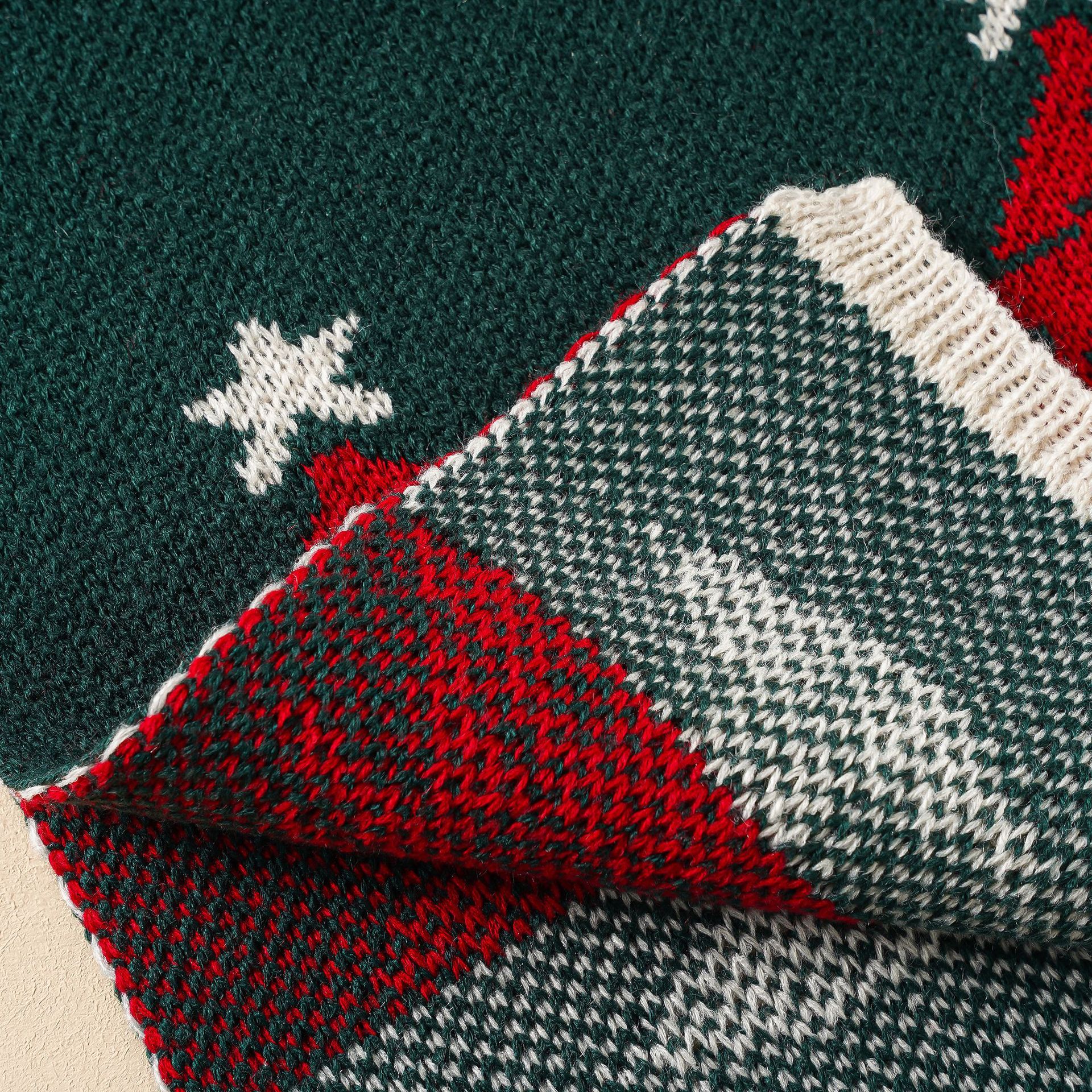 Nueva moda estudiante lindo bufanda de lana de punto ins verde bufanda de Navidad femenina árbol de Navidad invierno