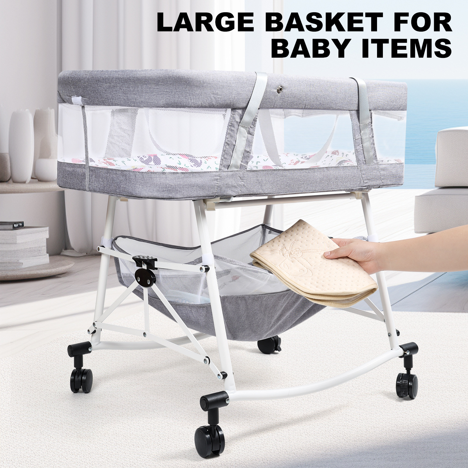 Cama portátil cama media bebé plegable móvil recién nacido cama biónica BB cama anti-presión