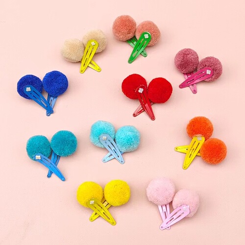 91115 Internet celebrity candy color hair ball BB clip, princess rainbow water drop clip, children's hair clip set, bye clip
