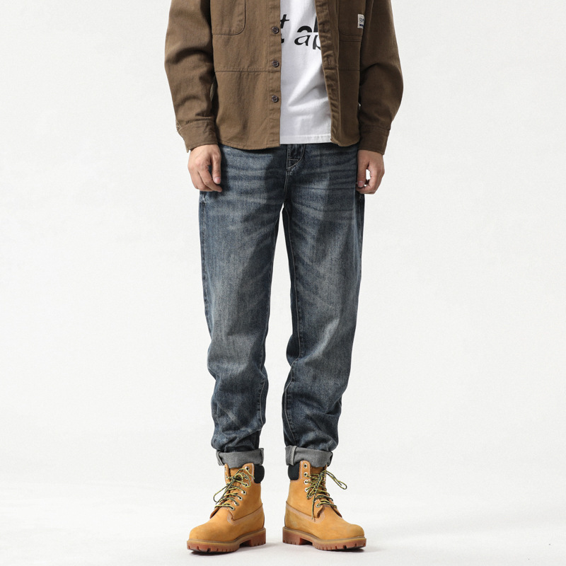 Martin Boots Men's Pants Paired with Trendy Loose Straight-Leg Stretchy Retro Autumn 2026 New Spring and Autumn Long Jeans Martin Boots Men's Pants Paired with Trendy Loose Straight-Leg Stretchy Retro Autumn 2026 New Spring and Autumn Long Jeans