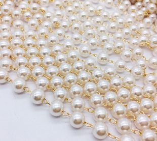 Pearl KC Gold DIY bracelet 5mm 6mm 8mm clothing chain accessories factory direct pure copper handmade chain