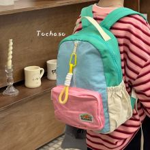R 70173 Kids Color Block Backpack ƴ��ײɫ��ͯ�����羳��