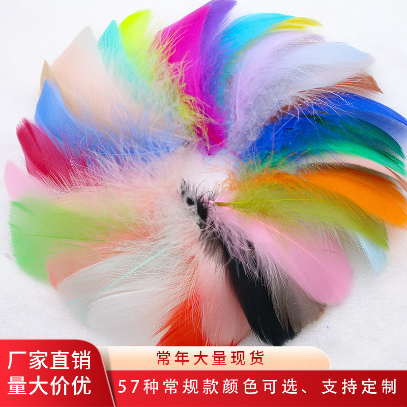 100 Manufacturers Direct Sales of Colorful Feather Dyed Goose Feathers for DIY Decoration, Dream Catchers, Photography Props, and Decorative Materials