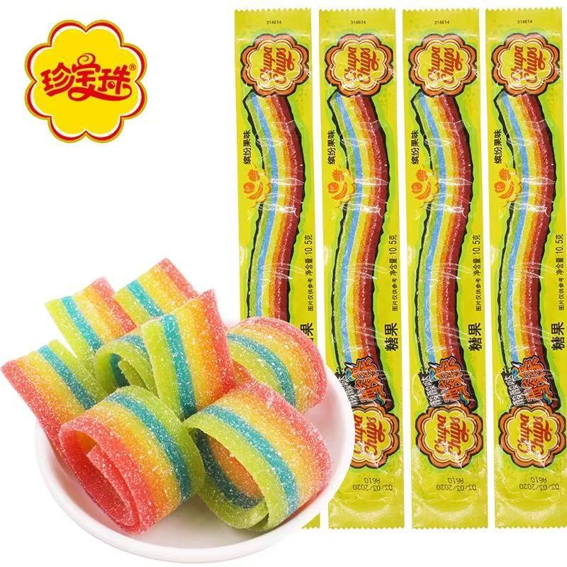 阿尔卑斯珍宝珠酸条糖批发长条糖果味软糖橡皮糖儿童创意零食批发