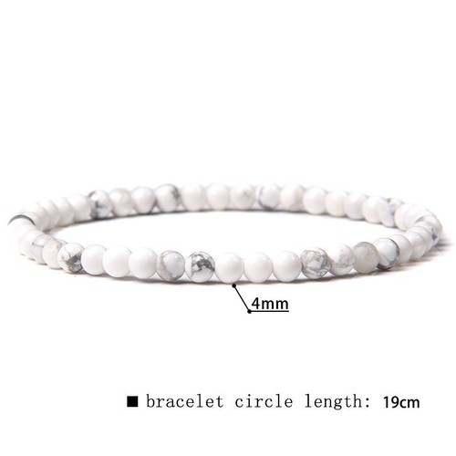 4mm Natural Stone Beads Bracelet for Men, European and American Cross-Border Hot Sale Retro Simple Versatile Elastic Rope Bracelet Wholesale