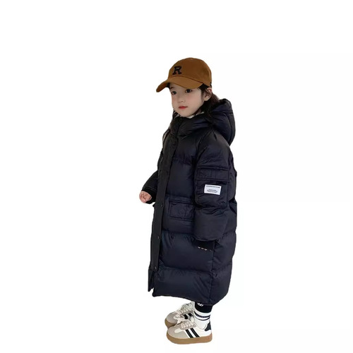 Tutu Little Elephant Boys and Girls Winter New Dupont Three-Proof 90 White Duck Down Hooded Down Jacket Medium Long Thick Jacket