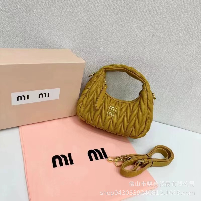 Miaomiu familia Qianjin, bolso de brazo, bolso de brazo Hobo, bolso de hombro, bolso de media luna portátil.