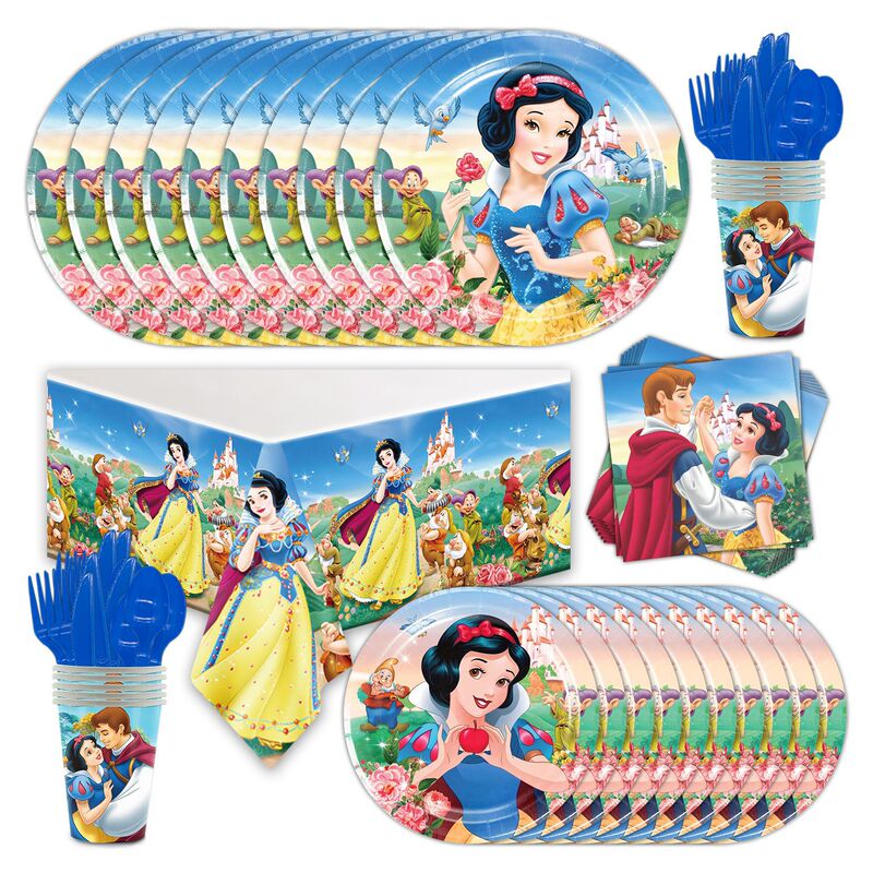 New snow white cross-border children's party cartoon decoration disposable paper plate tissue tablecloth tableware suit New snow white cross-border children's party cartoon decoration disposable paper plate tissue tablecloth tableware suit