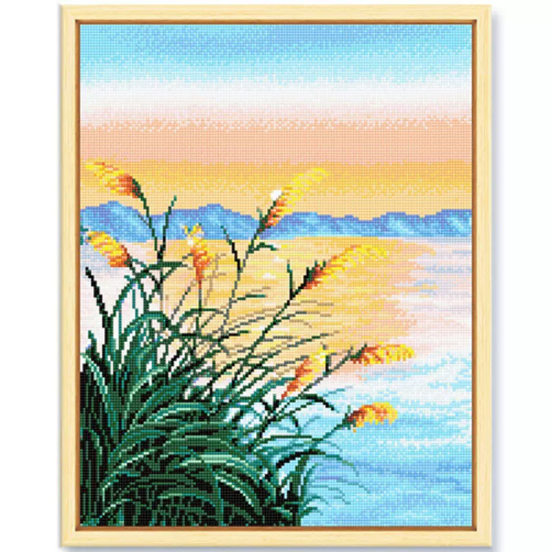 厂家批发满钻带框43*54cmDIY油画 现代风景数字绘画无框风景油画