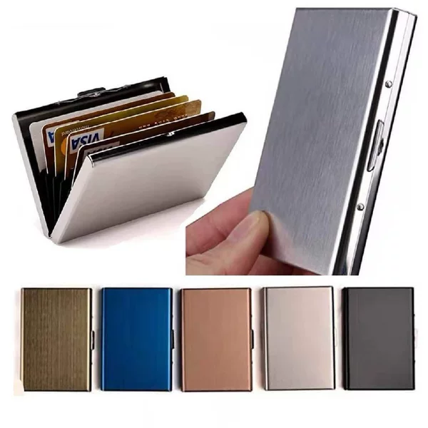 Ultra-Thin Anti-Theft Anti-Degaussing Metal Card Holder Shielding Flash Payment Credit Card Case for Men and Women Bank Cards Driver's License