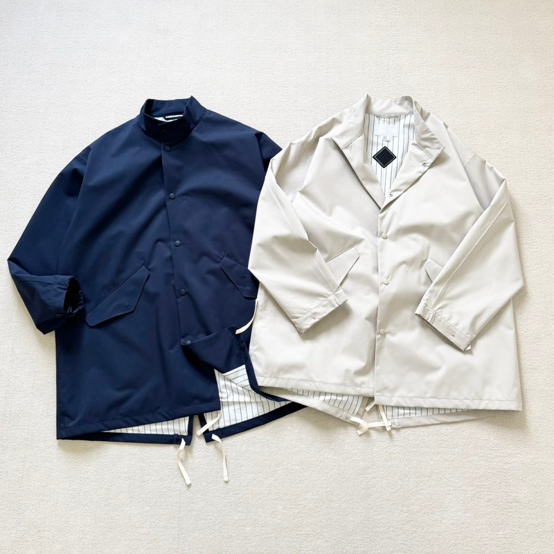 Japanese-Style 2L Gore Tex Shell Functional Stand-Collar Trench Coat Jacket Swallowtail Coat