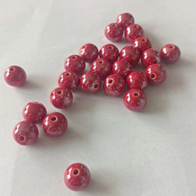 珠光红圆珠电气石珠手串项链 DIY材料托玛琳散珠配珠远红外锗石珠