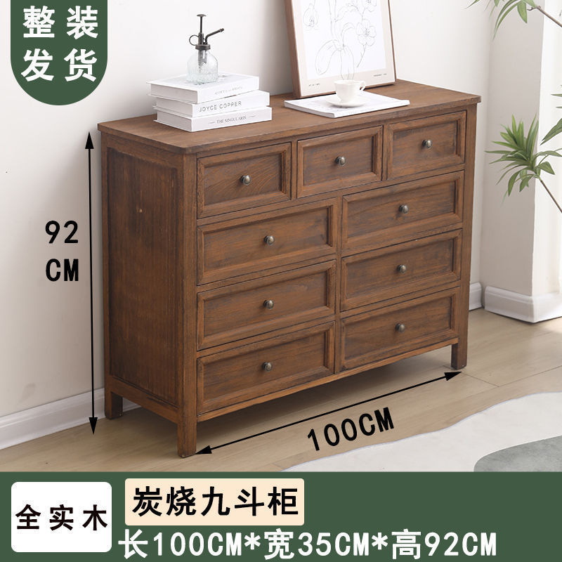 armario de madera maciza armario de almacenamiento dormitorio casero armario de almacenamiento multicapa sala de estar contra la pared armario de cinco armarios modernos simple cajón