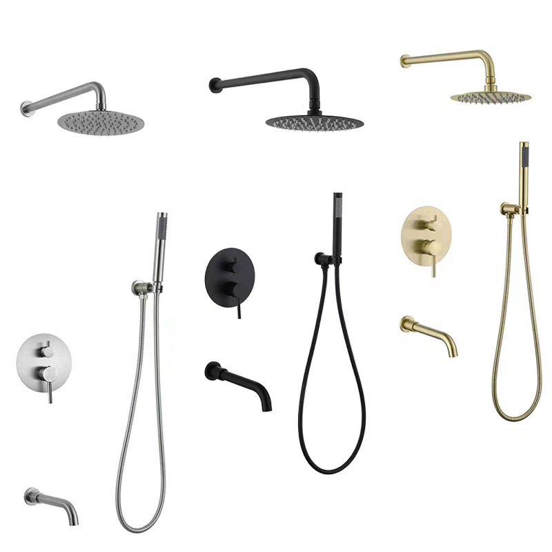 Foreign trade shower head set, cold and hot built-in wall concealed shower faucet full figure