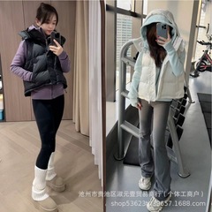 lulu原标Wunder Puff泡芙四格马甲羽绒服白鸭绒短款连帽女子外套