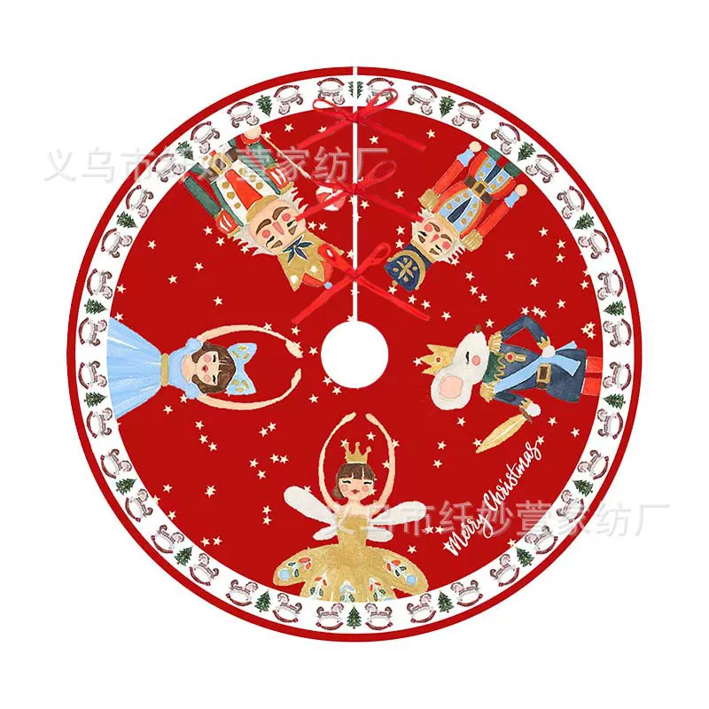 跨境新款圣诞树树裙圣诞节派对场景围裙树垫装饰品树底围裙批发定
