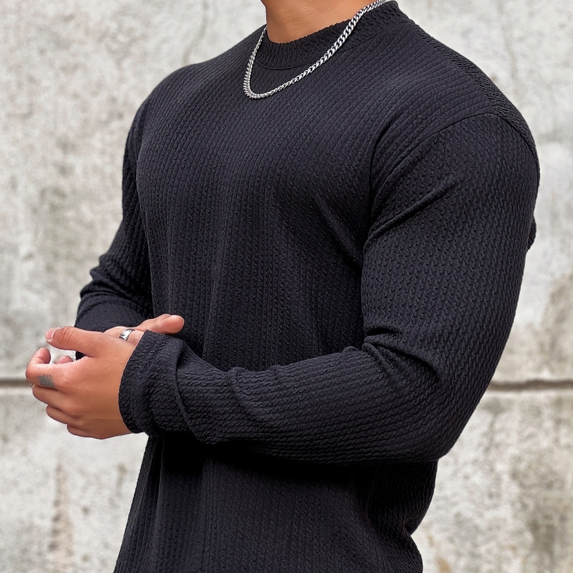Men's Long Sleeve Workout Shirt Casual Gym Tee American Style Loose Fit Breathable Athletic Top for Basketball Running And Training_voghion.com