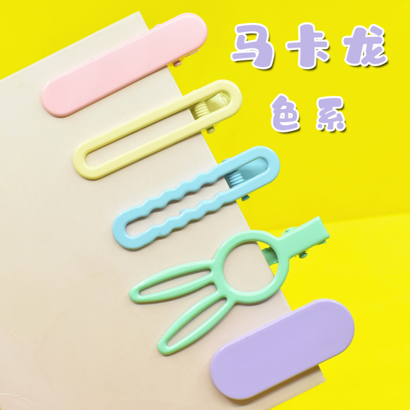 Mixed Color Macaron Hairpin Cream Glue Clip Sweet Bangs Side Clip Duckbill Clip Hairpin Accessories